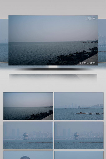 城市地标风景黄海明珠栈桥旅游景点大海图片