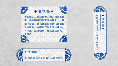 中国风青花扎染水墨信息框人名条AE模板