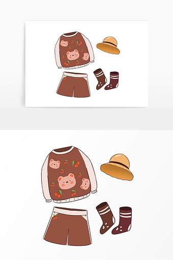 素材类型为无,浏览本次作品的用户还可能对卡通,儿童,春装小熊,套装