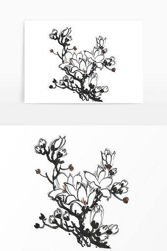 中式图片本素材所属分类为玉兰花新中式广告设计 ,主要用途为装饰图案