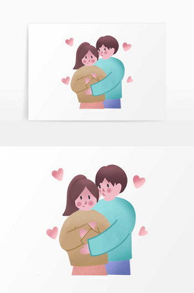 极简表白520情侣亲吻拥抱情人节图片