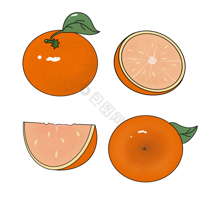 切开水果橙子图片