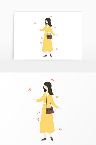 卡通清新春装展示女孩