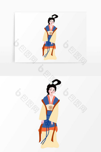 卡通中国历代名画四大美女杨贵妃醉酒元素图片