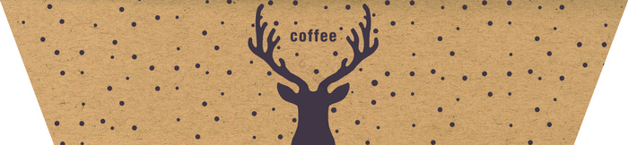 牛皮纸鹿头咖啡杯套包装图片
