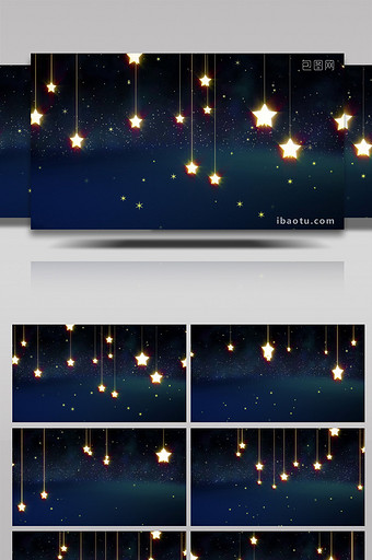 星星夜空卡通视频背景图片