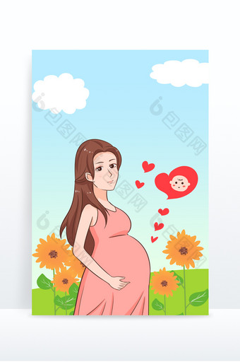 手绘卡通母亲节背景图片
