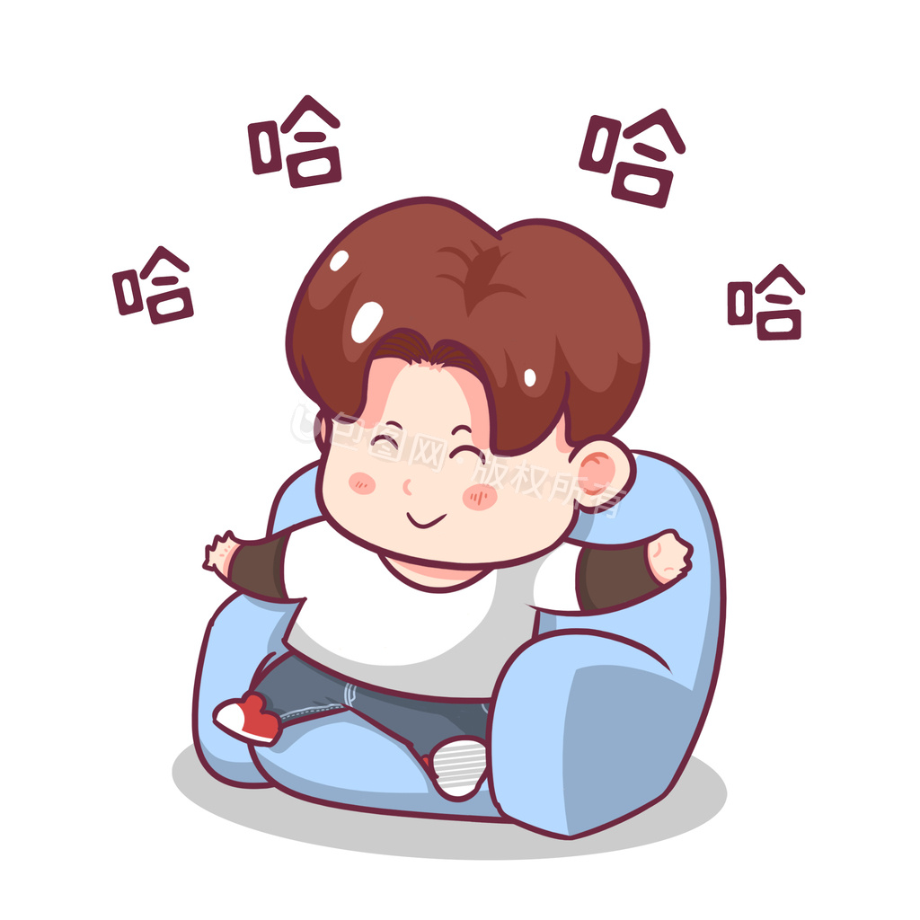 卡通小男孩哈哈哈哈表情包动图gif