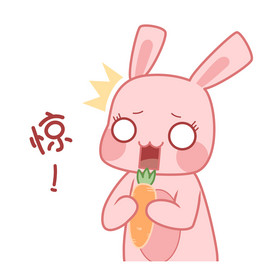 卡通小兔子受到惊吓表情包动图gif