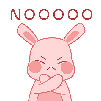 卡通小兔子no拒绝摇头表情包动图gif