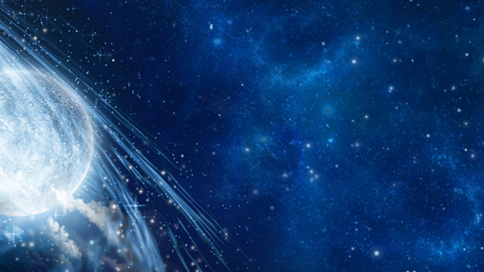 创意璀璨粒子蓝色太空世界星空中国背景视频