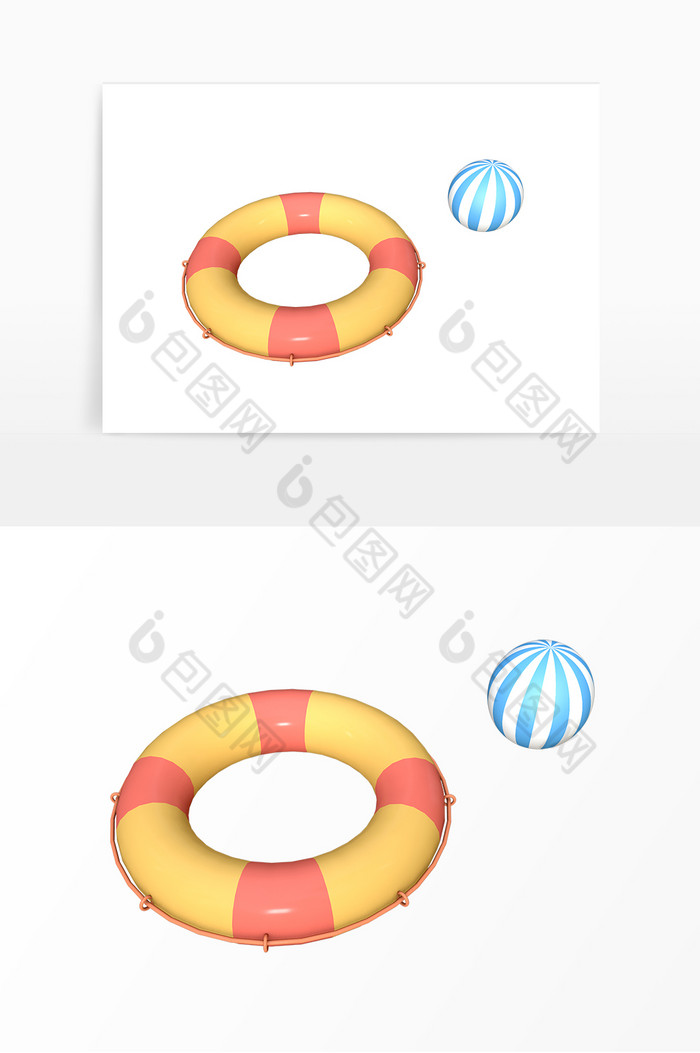 夏季美妆救生圈元素图片图片