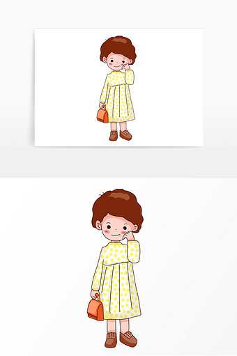 春装女孩卡通手绘