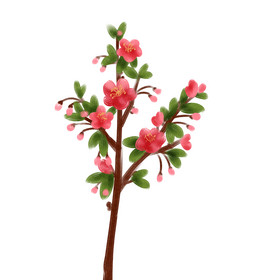 春天春色红色海棠树