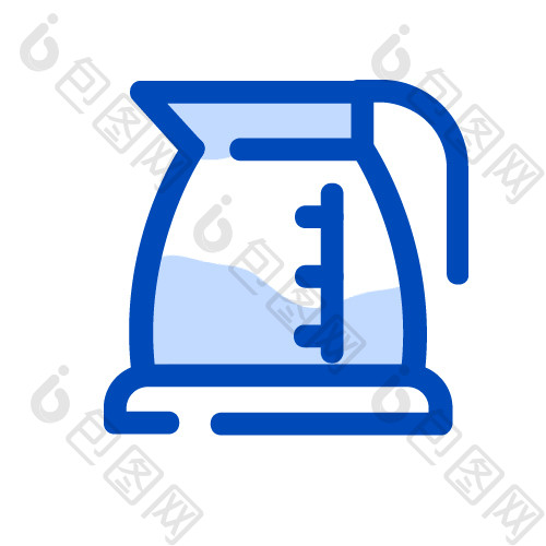 蓝色水壶数码电器家居生活矢量icon图标