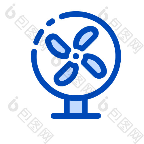 蓝色电扇数码电器家居生活矢量icon图标