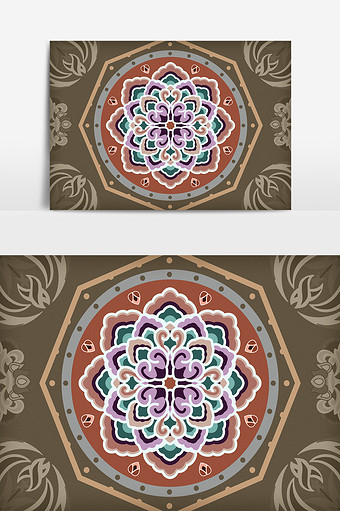 敦煌传统纹样花纹花卉元素