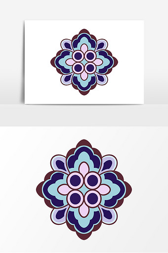 敦煌菱形花纹花蕊花卉图案传统纹样元素