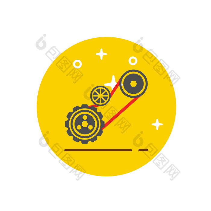 黄色手绘生活传送皮带icon动图GIF