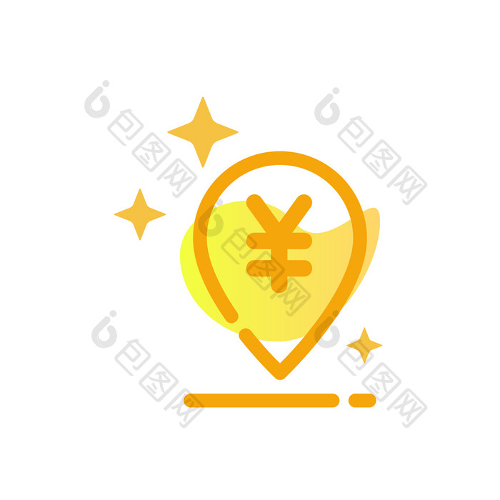 金色简约理财定位icon图标动图GIF