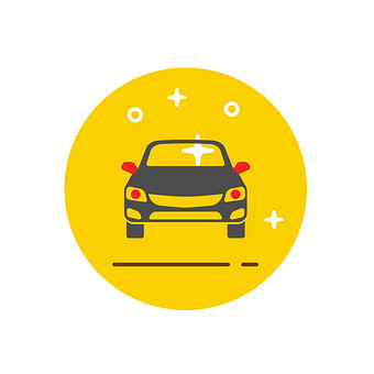 黄色手绘汽车图标icon动图gif