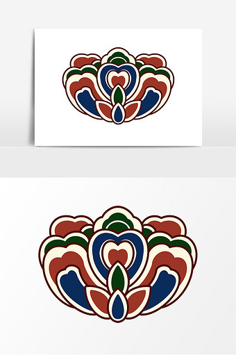 敦煌花卉花纹花朵花卉壁画底纹元素