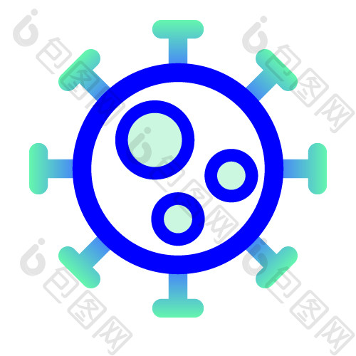 蓝色病菌医疗类手机主题矢量icon图标