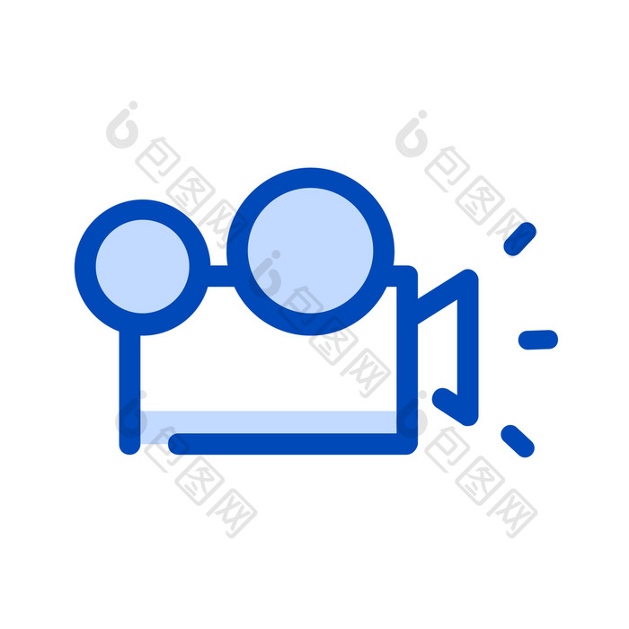 蓝色创意电器投影仪icon图标动图GIF