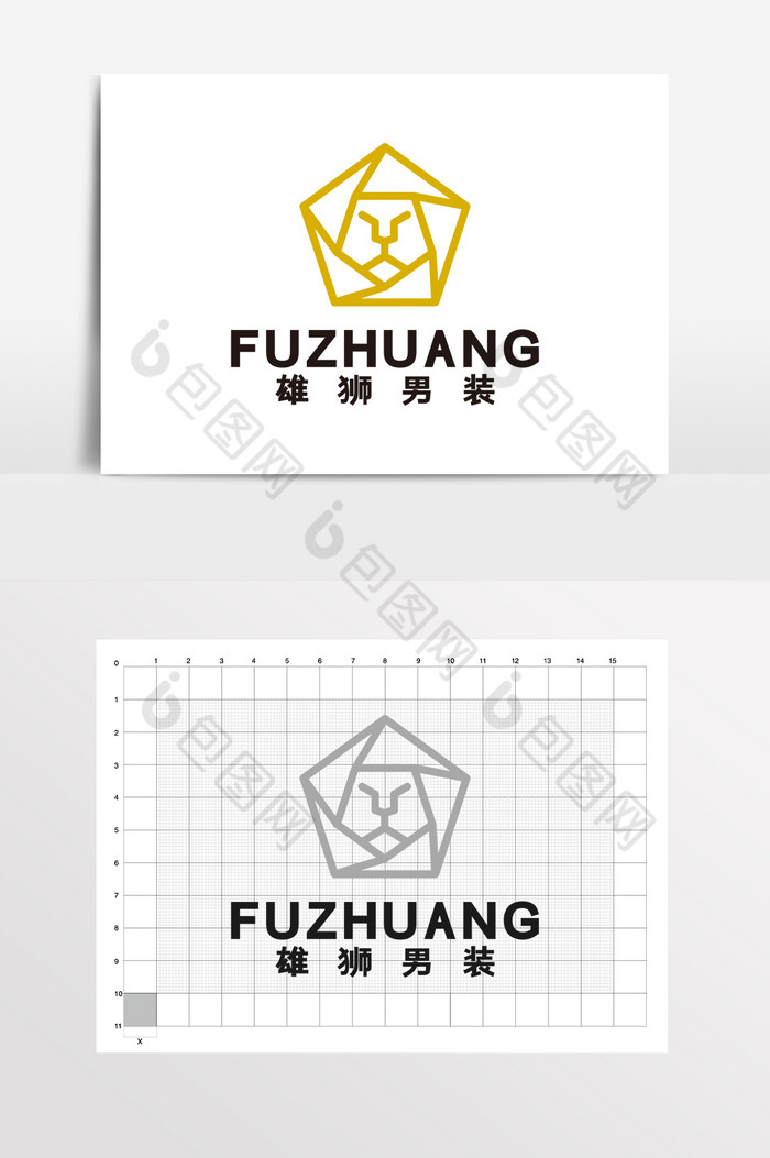 狮子男装雄狮服装定制logo标志vi