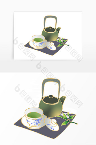中国风茶道茶壶茶水图片