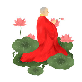 和尚打坐图片