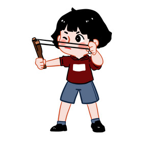 童年玩具女孩打弹弓图片