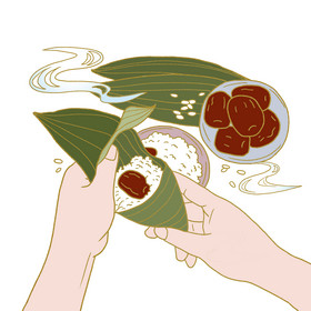 国风端午节包红枣粽子