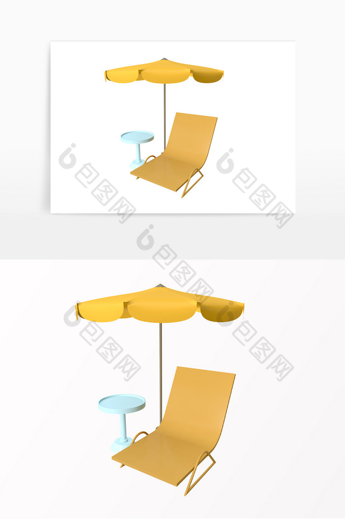 立夏夏季沙滩椅元素图片图片