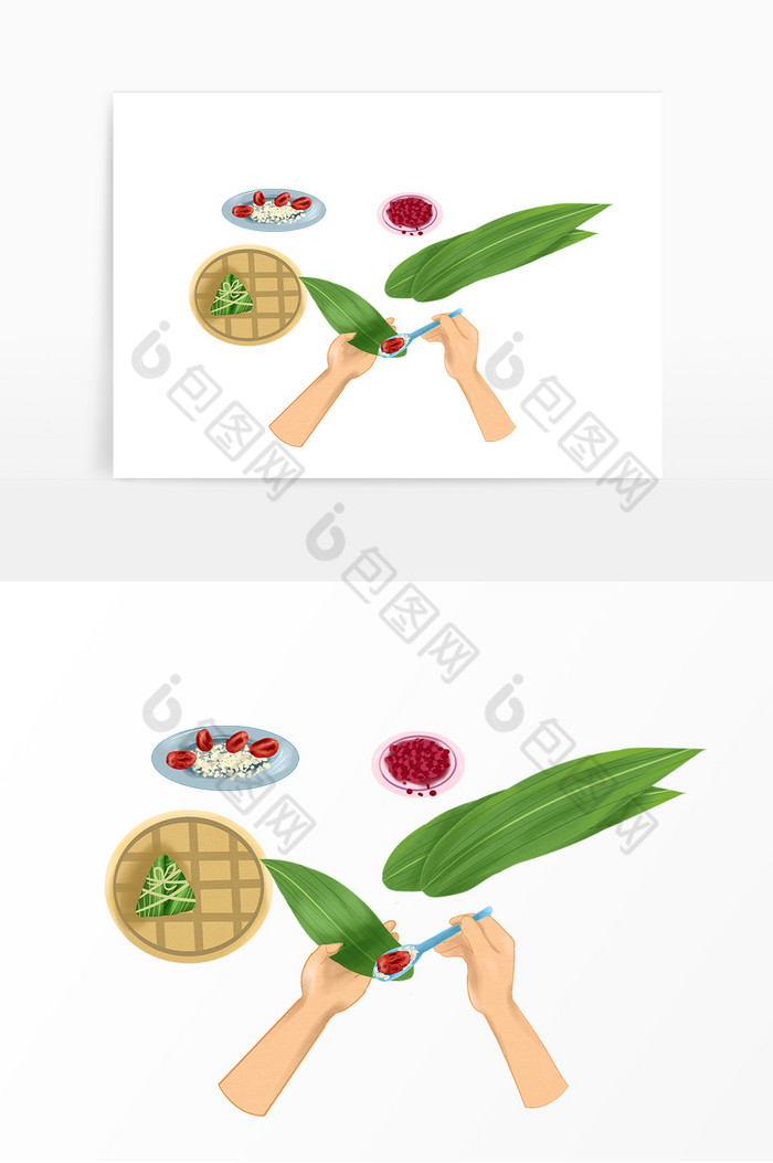 端午节包粽子糯米蜜枣图片图片