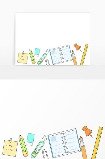 学习文具铅笔笔记本底边