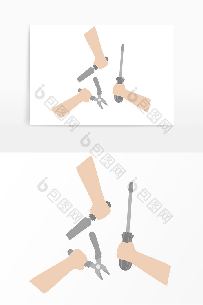 手拿工具螺丝刀老虎钳图片图片