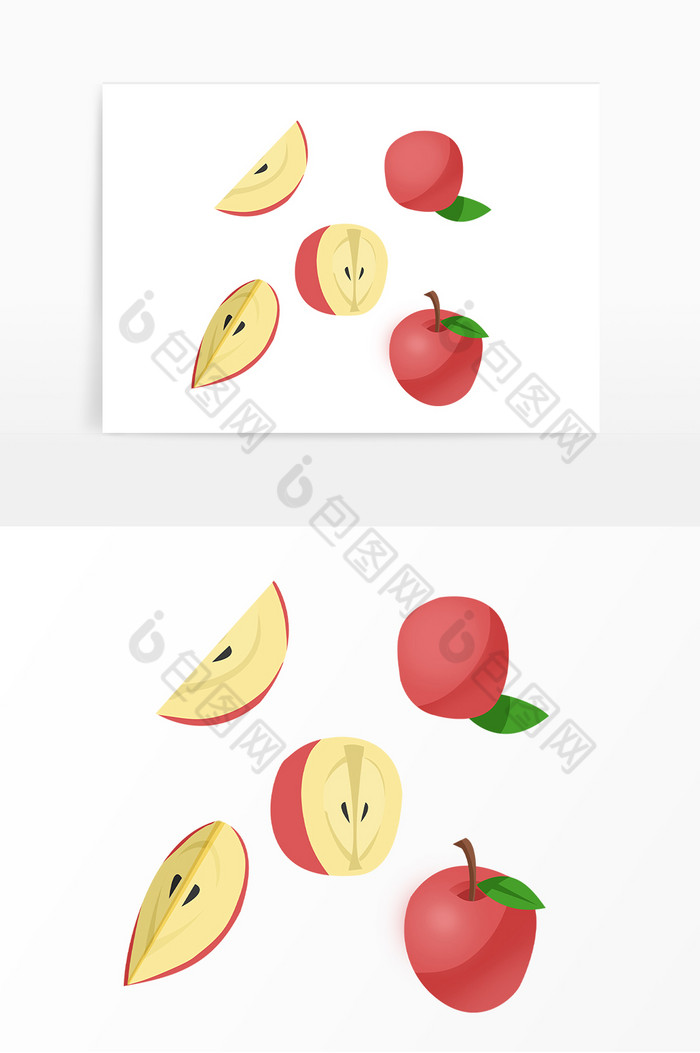 新鲜水果切开红苹果图片图片