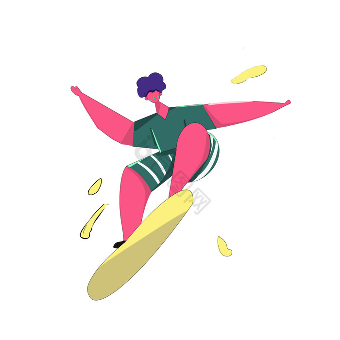 男孩滑滑板户外运动图片