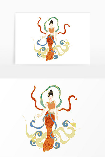 国潮敦煌飞天仙女飞仙