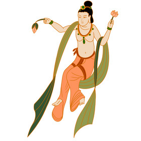 敦煌莫高窟飞天壁画佛像人物图片