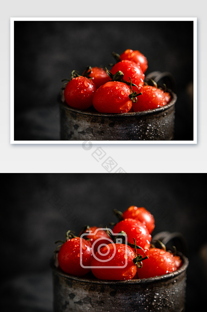 夏日水果 圣女果油画系摄影素材平拍高清图图片图片