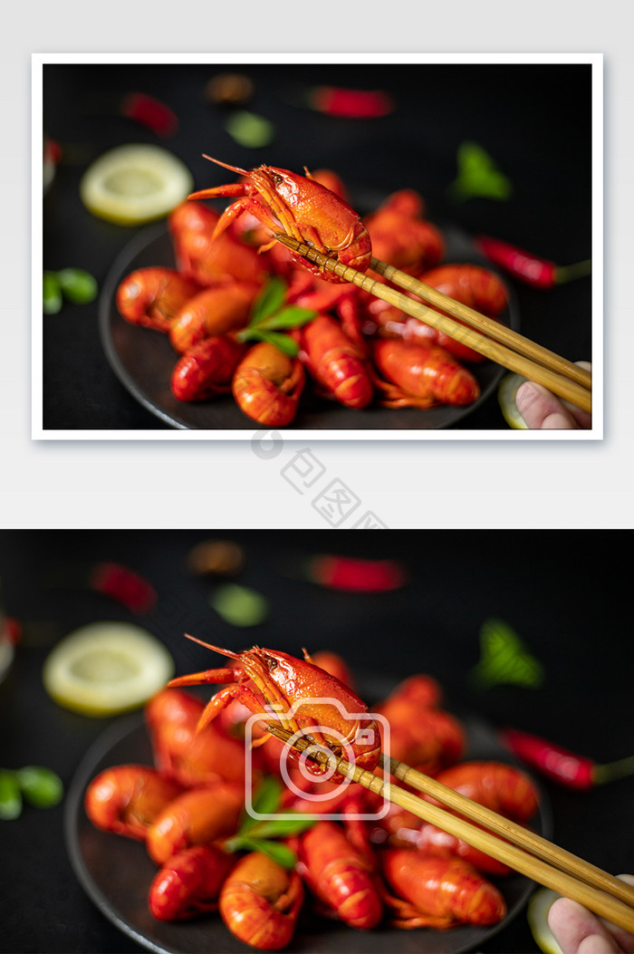 夏天美食美味麻辣小龙虾摄影图片