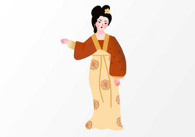 中国风历代名画宫廷嫔妃美人西施浣纱元素