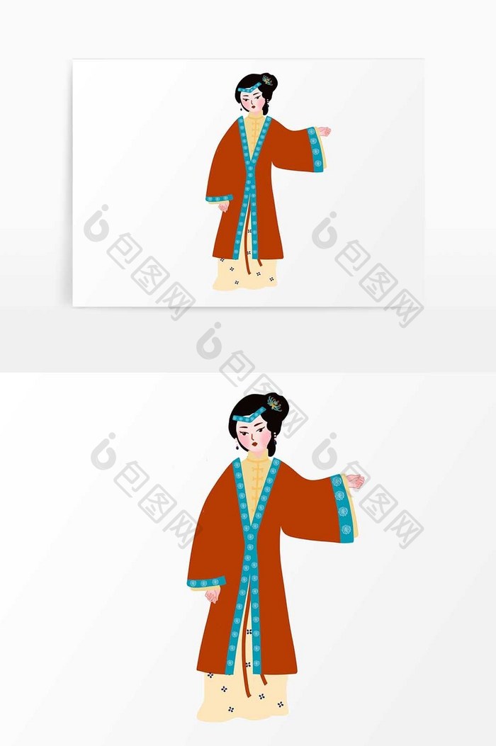 中国风历代名画宫廷嫔妃清代十二美人元素