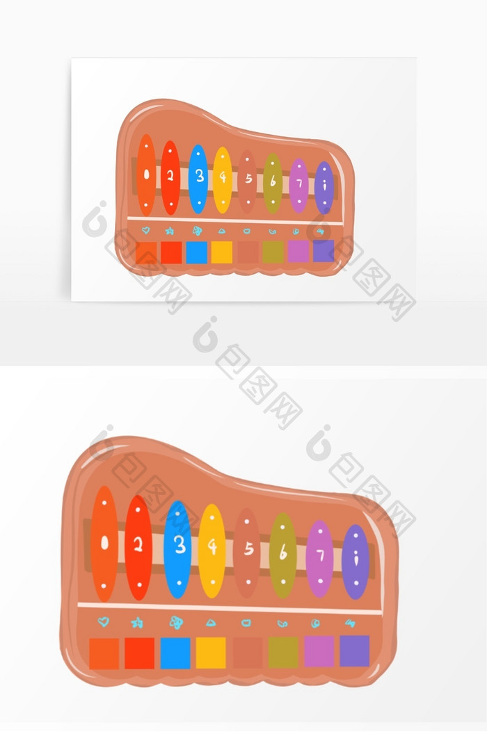 可爱儿童钢琴玩具元素