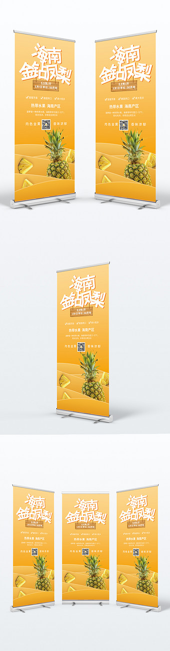 海南金钻凤梨水果生鲜展架