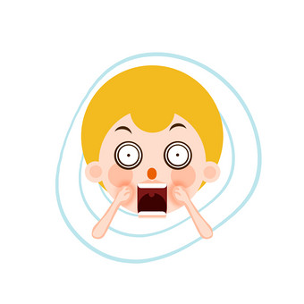 橙色扁平卡通惊恐表情动图gif