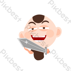 白色卡通大宝剑挑衅表情动图gif