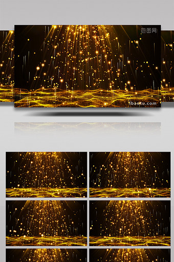 4K金色粒子晚会演绎开场视频图片